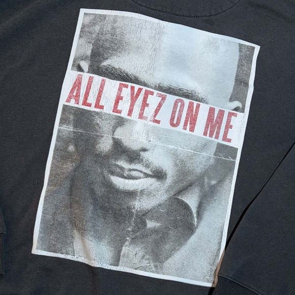 2Pac Other - 2Pac All Eyez On Me Hoodie Black Graphic Pullover Sweatshirt Hip Hop large